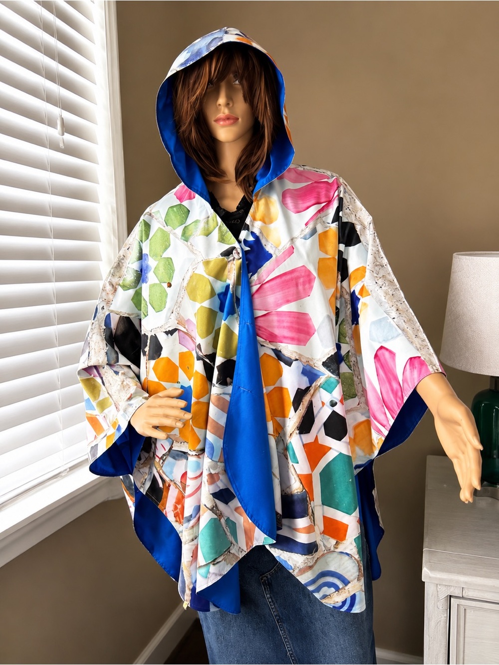 Modern Print  Reversible Rain Cape